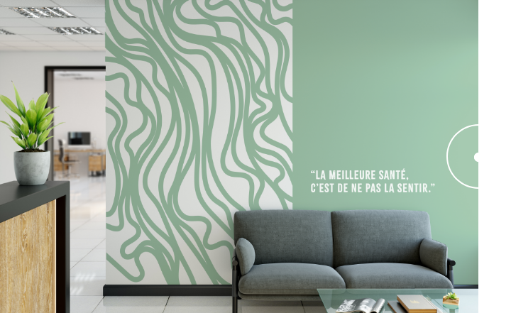 Design et communication murale pour les espaces de travail - salle d'attente
