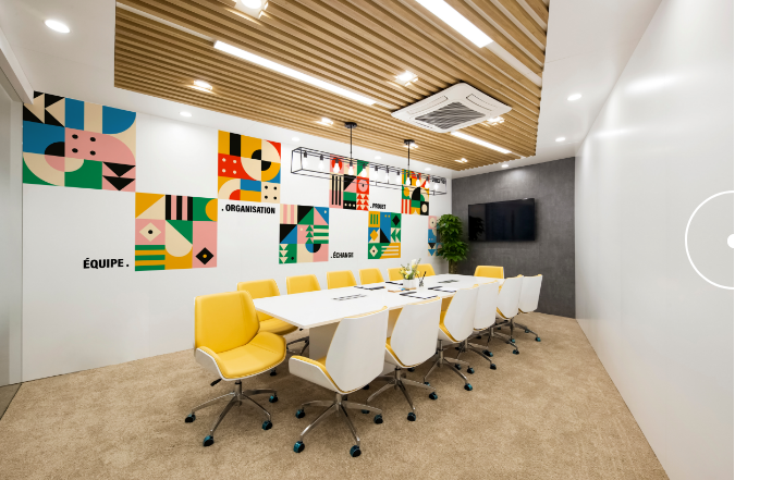 Design et communication murale pour les espaces de travail - salle de réunion