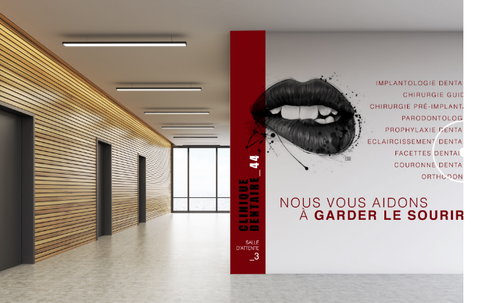 Décoration et communication murale pour les espaces de travail - salle d'attente orthondontie