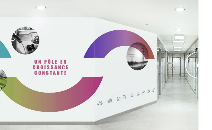 Décoration et communication murale pour les espaces de travail - Couloir entreprise